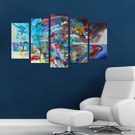 Wallity Cuadro Decorativo de MDF 5 Piezas Multicolor